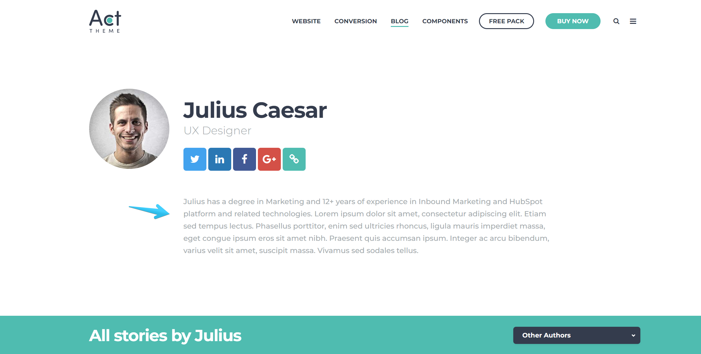 Act2 Blog II Author Bio Sample