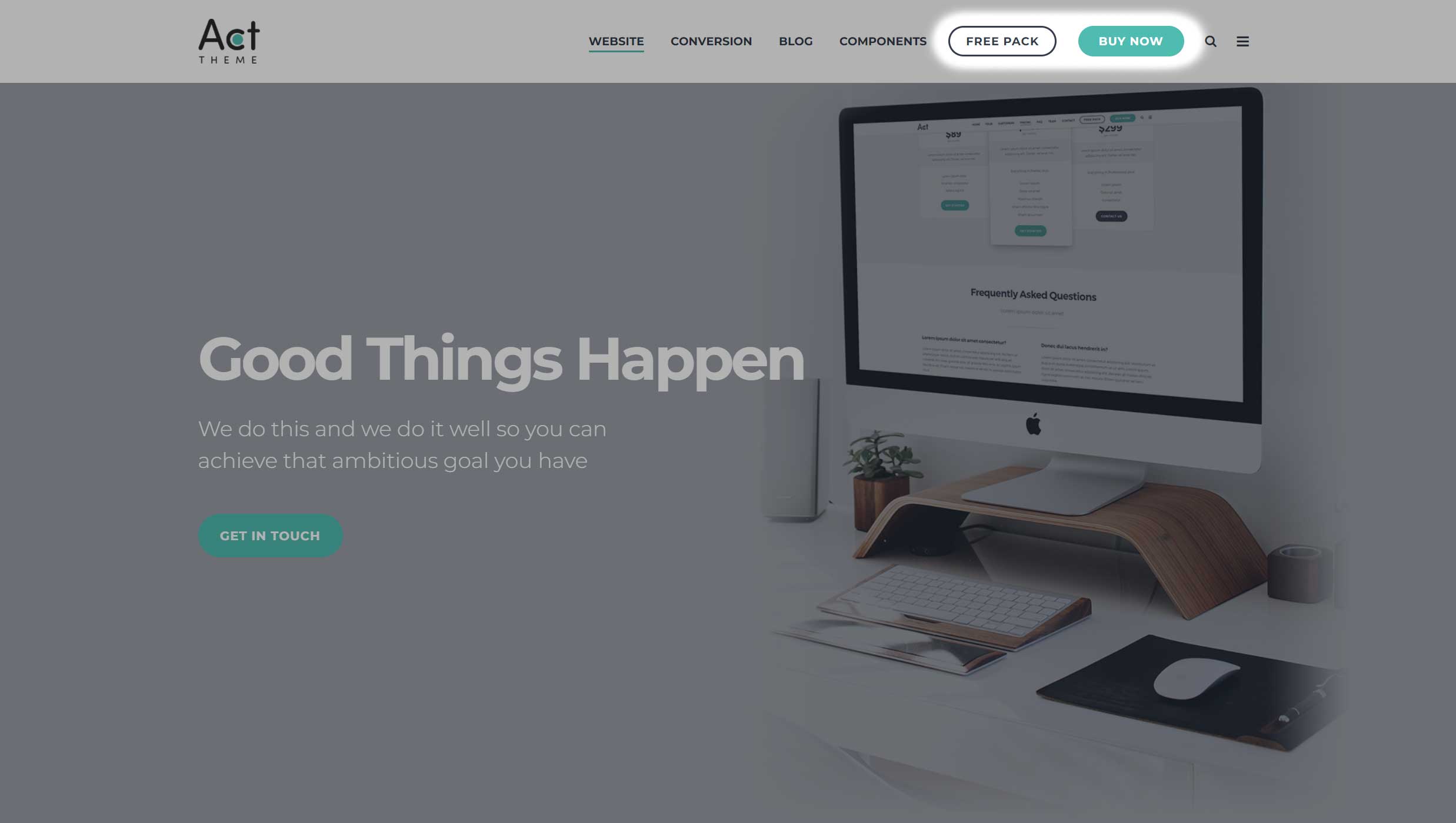 Act2 Highlight Header CTA buttons