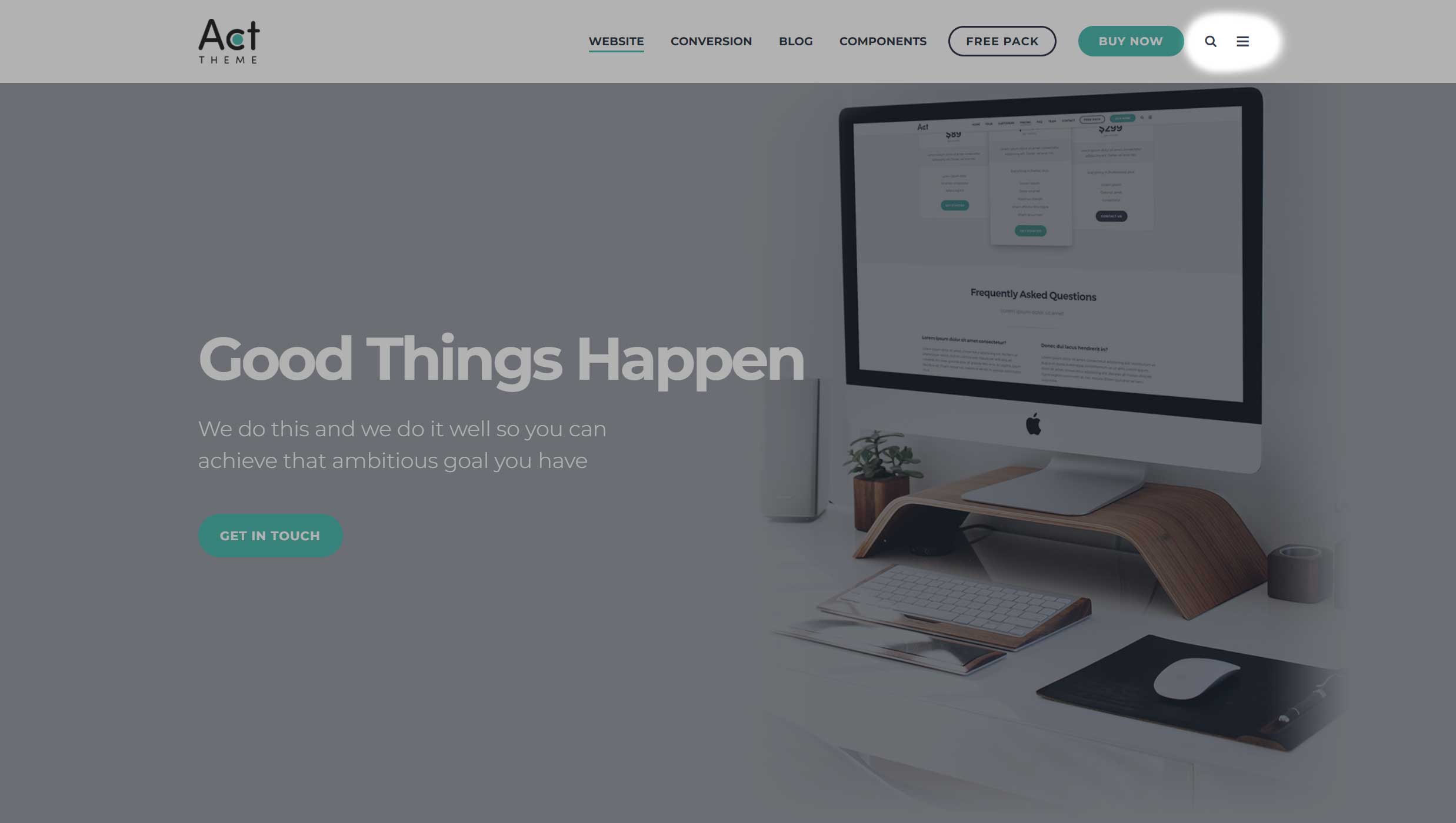 Act2 Hightlight Search and Touch Menu buttons