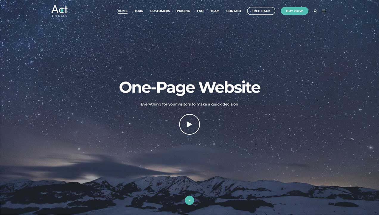 Act2 One-page website header