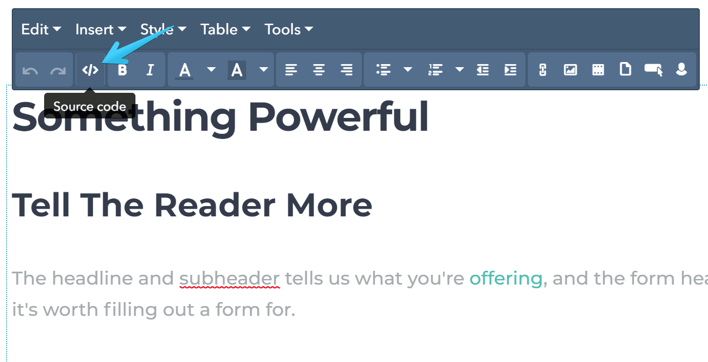 Act2 Page Editor Rich Text Source Code Button
