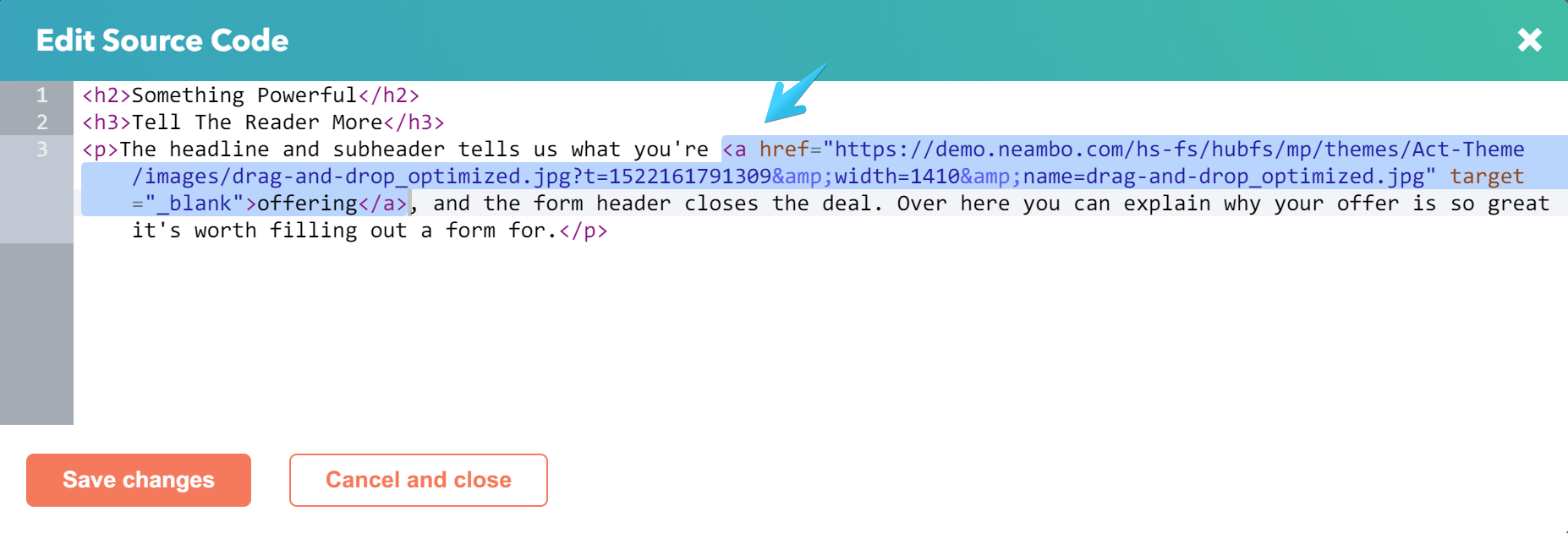 Act2 Page Editor Rich Text Source Code Panel