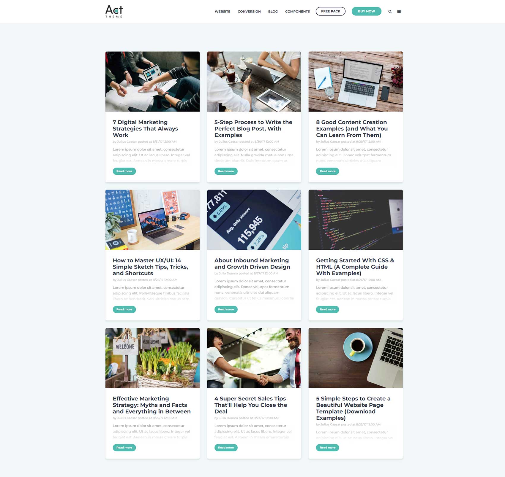 Act2 RSS Cards Equal Height Sample
