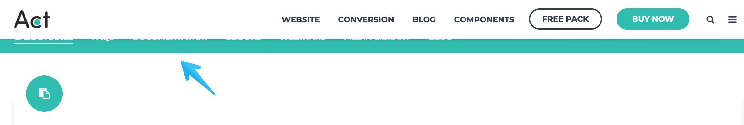 Act2 Sticky Item Behind Header Sample