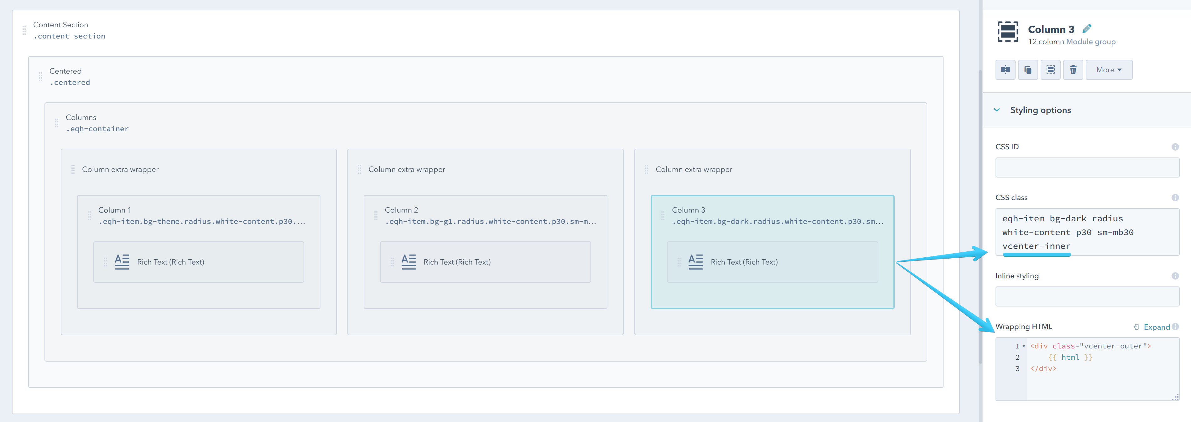 Act2 Template Builder Vcenter CSS Class