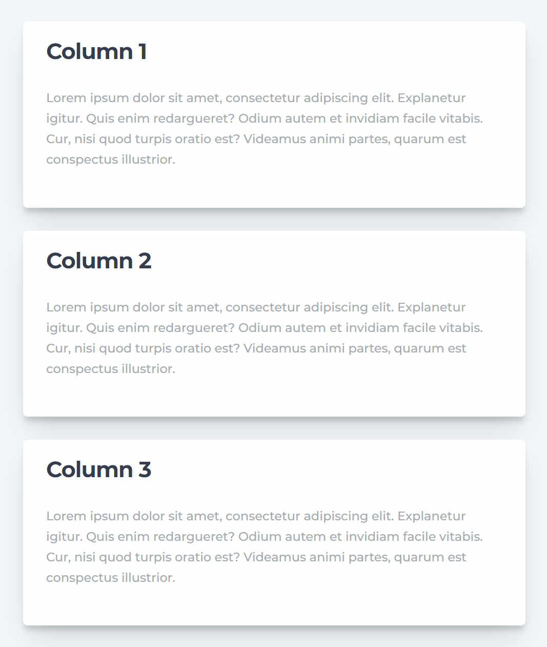 Act2 Three Columns Stack Sample