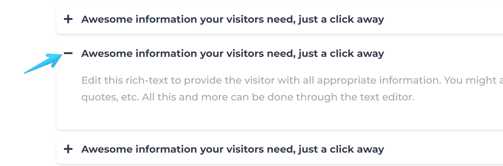 Act21 Accordion collapse icon sample