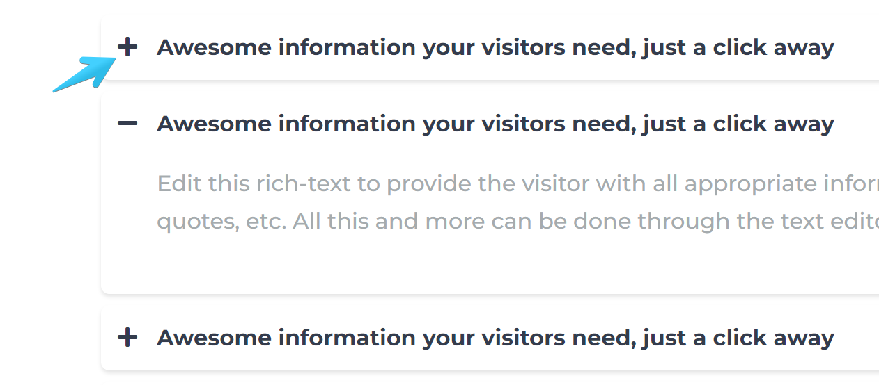 Act21 Accordion expand icon sample