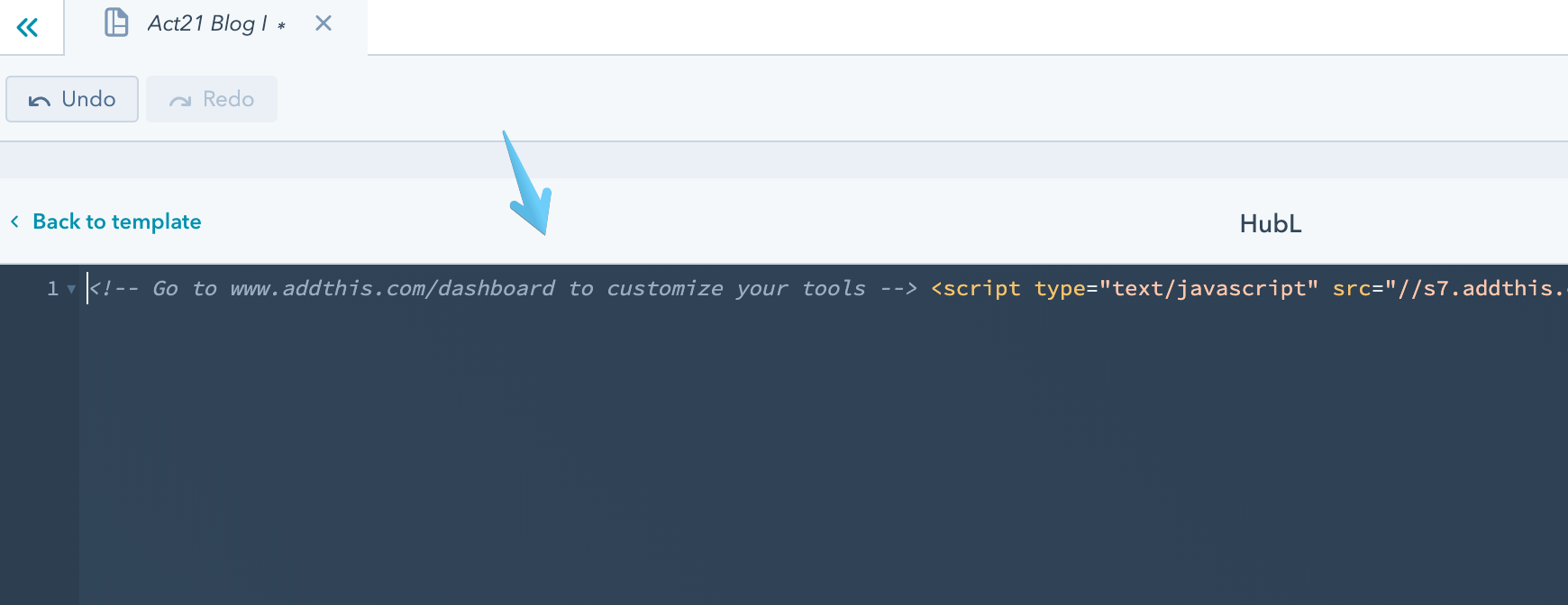 Act2 Template Builder Blog II Paste Your AddThis code