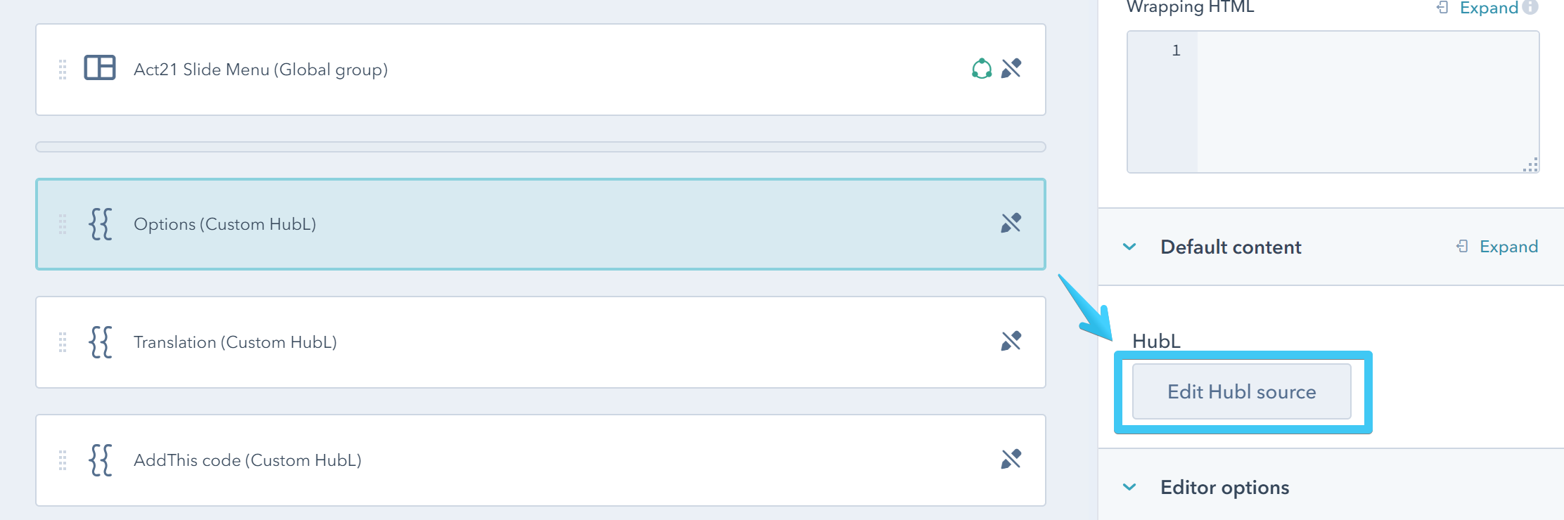 Act2 Template Builder Blog II Options Edit HubL