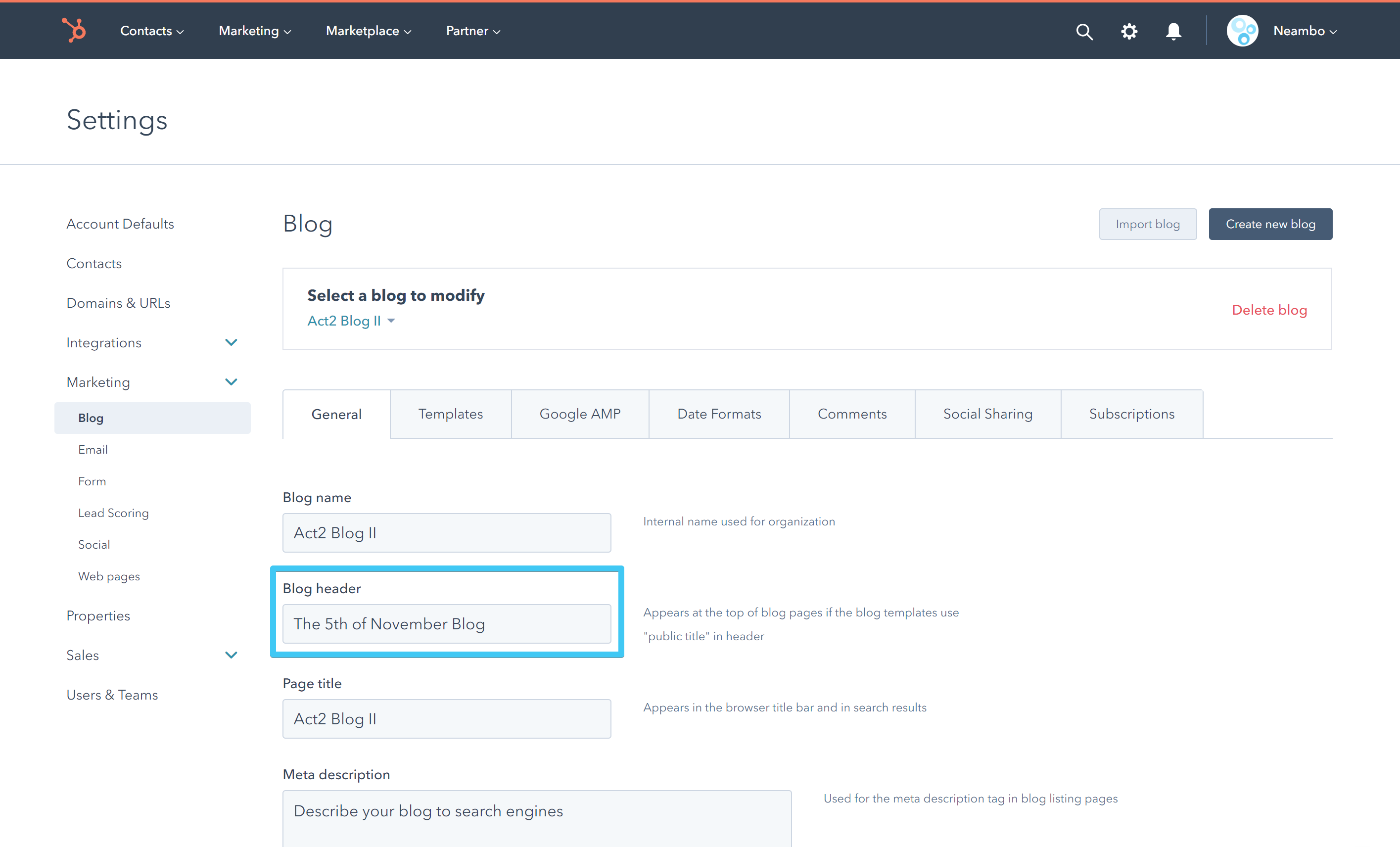 Act2 Content Settings Blog II Blog Header