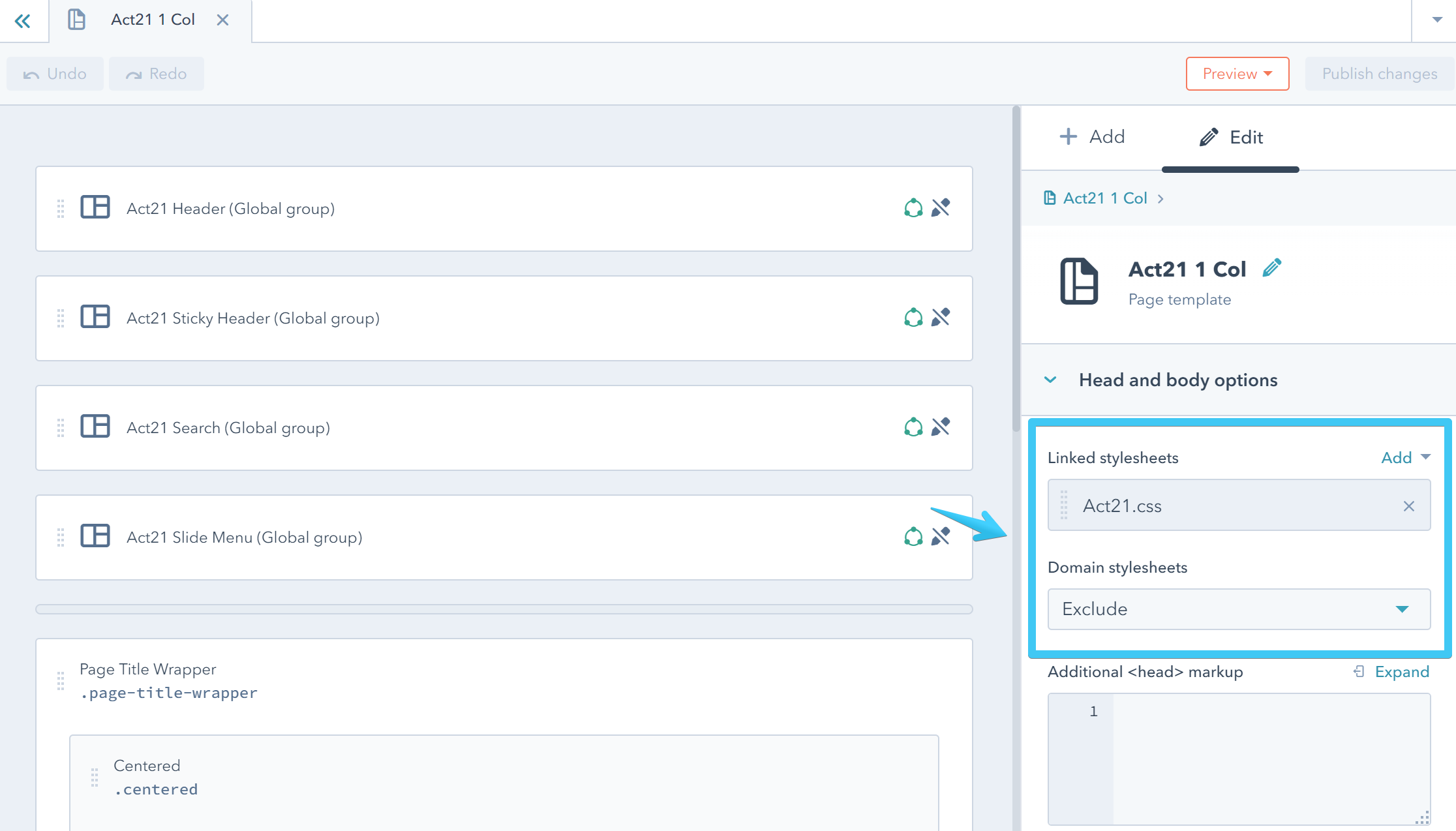 Act21.css attached, domain stylesheet excldued