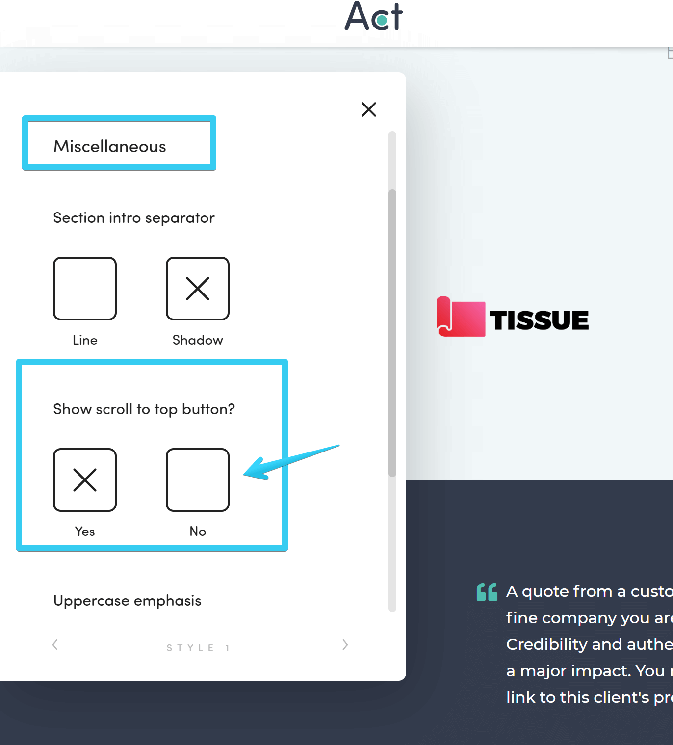 Act21 HubSpot Theme - Customization Tool - Scroll to Top
