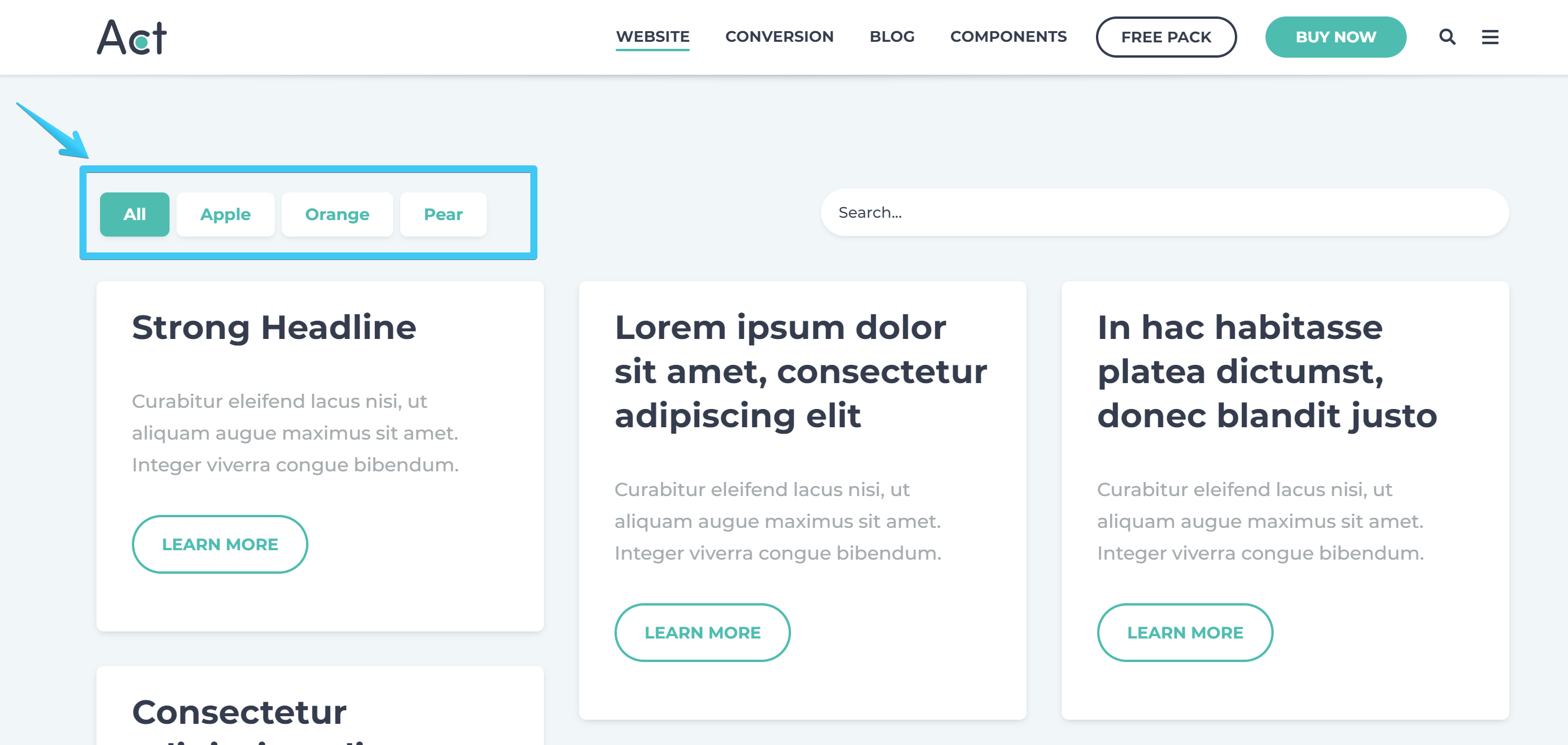 Act2 Listing Menu Sample