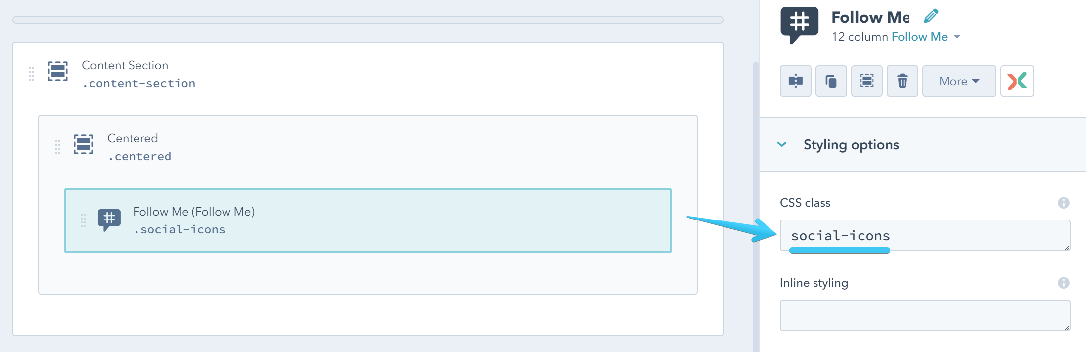 Act2.1 Follow Me module - social-icons class