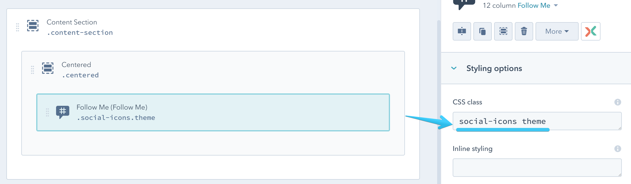 Act2.1 Follow Me module with social-icons and theme classes