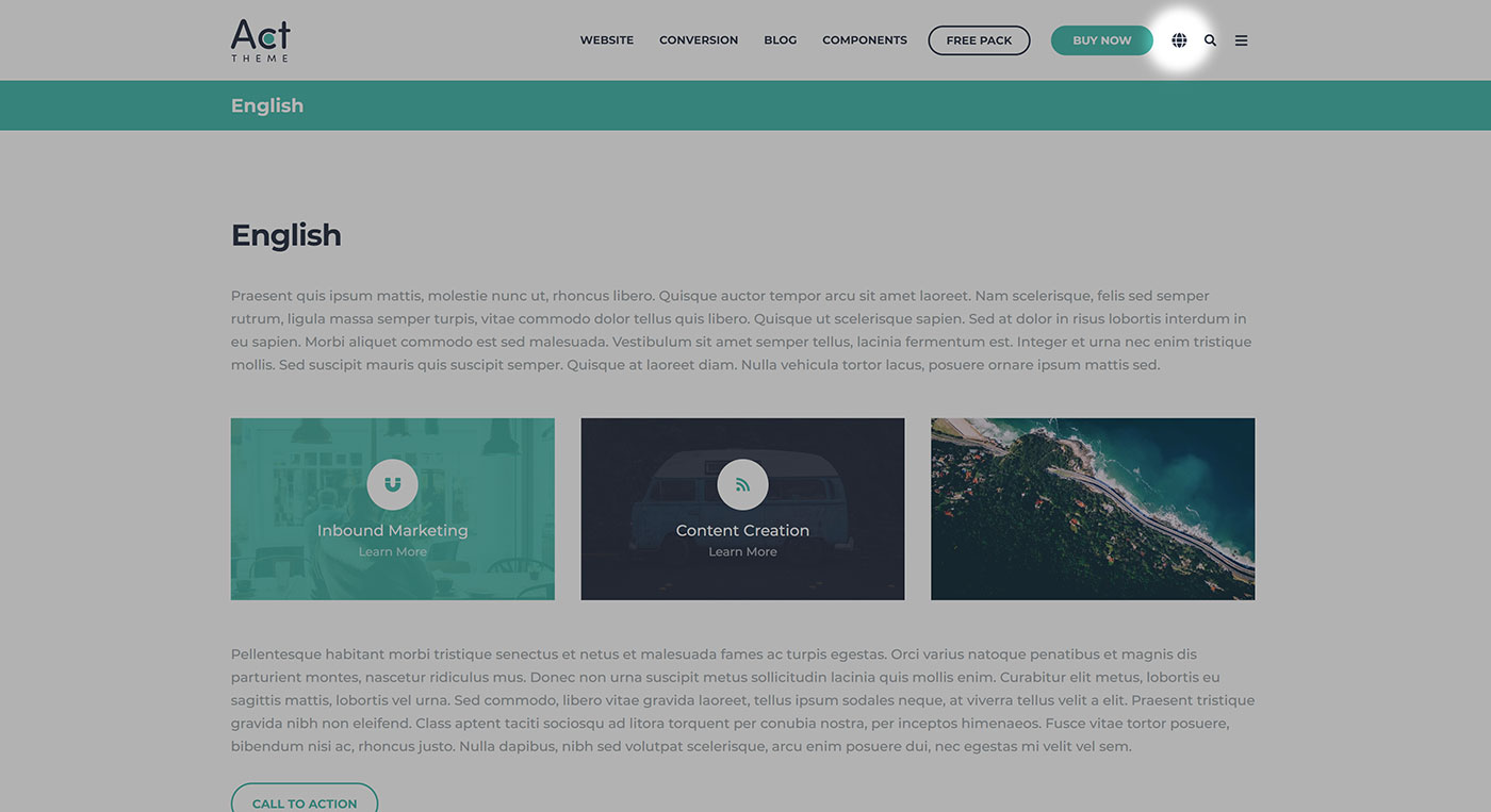 Act2 Highlight Header Language Switcher