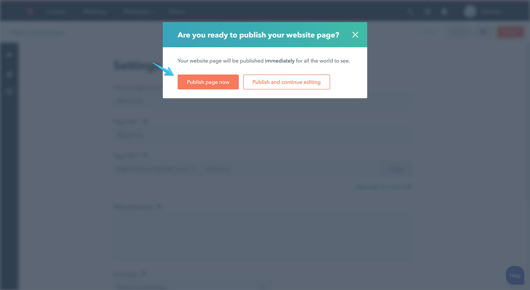 Act2 Page Editor Publish Page Now