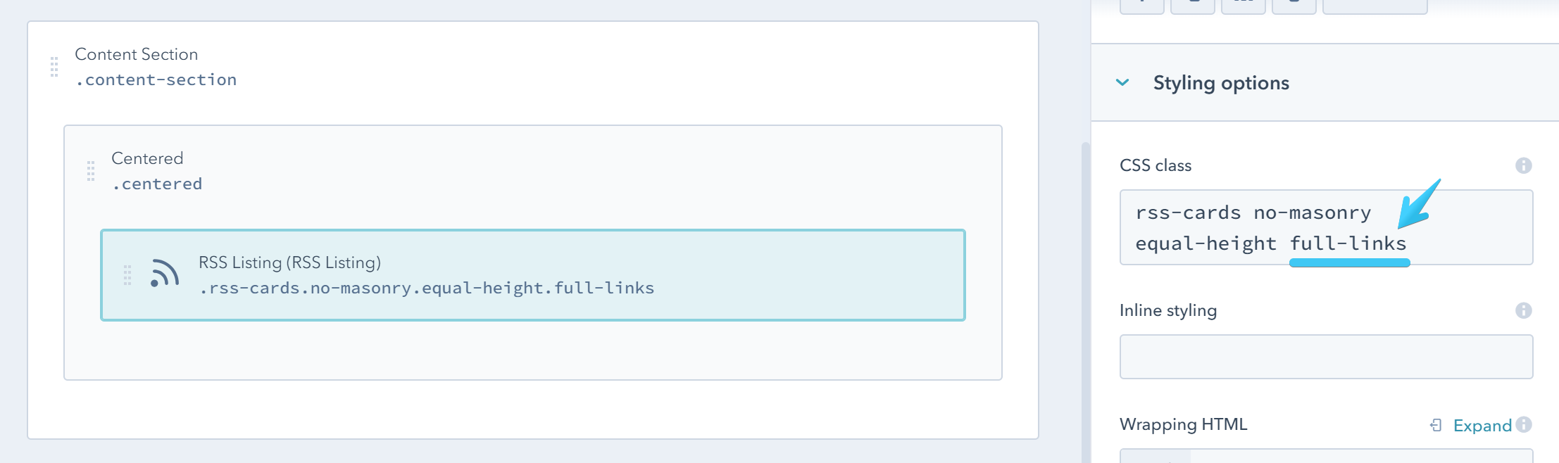 Act2 Template Builder RSS Cards No Masonry Equal Height Full Links CSS Class