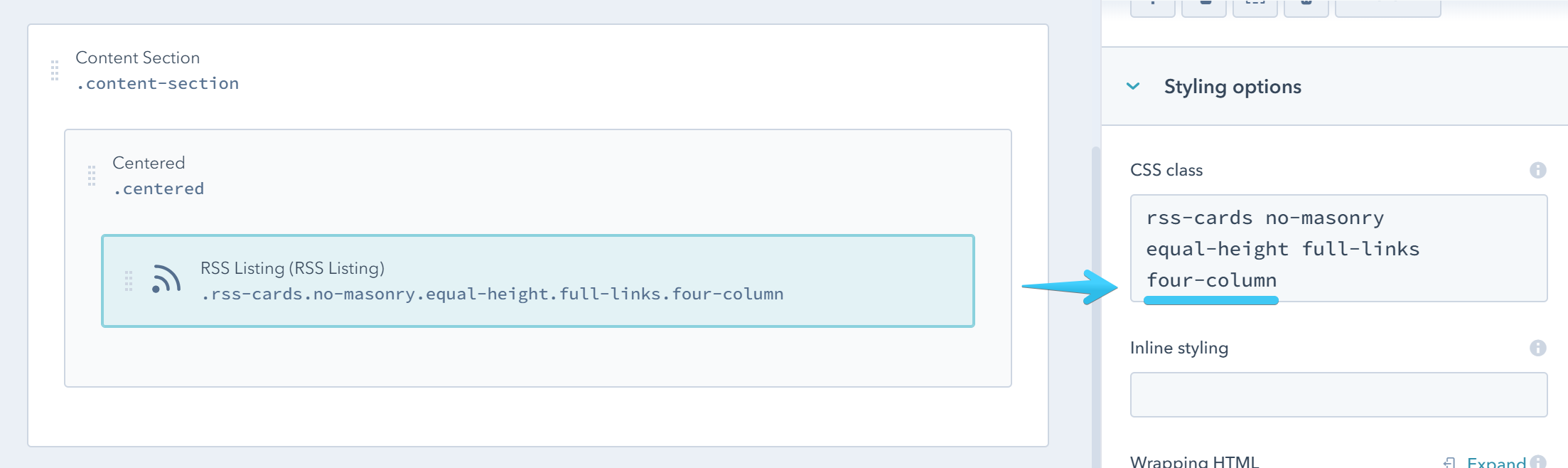 Act2 Template Builder RSS Cards No Masonry Equal Height Full Links Four Column CSS Class