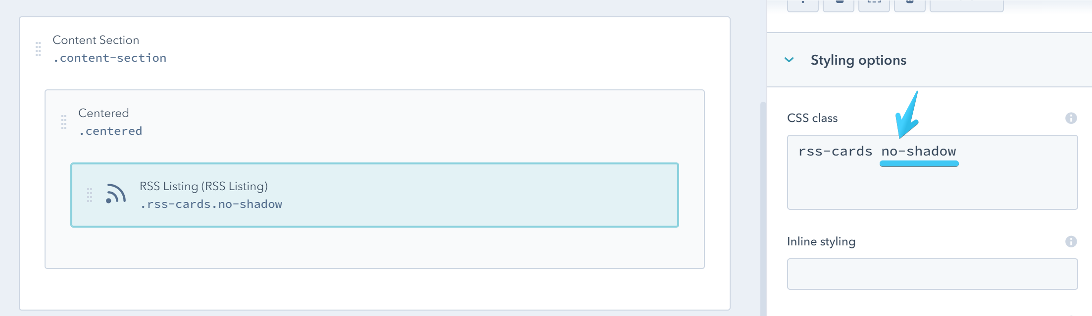 Act2 Template Builder RSS Cards No Shadow CSS Class