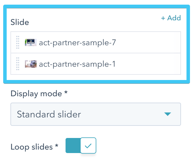 Act2 Template Builder Image Gallery Edit Options