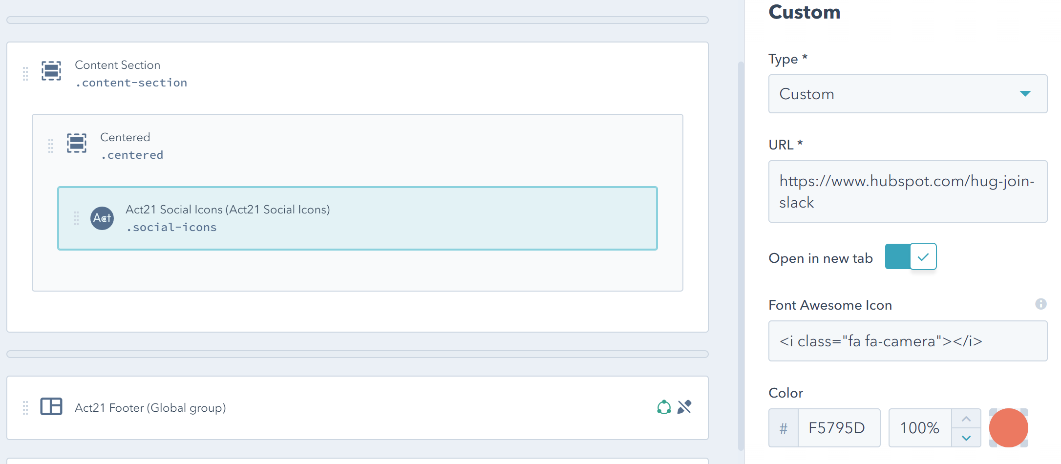 Act21 Social Icons - Custom Icon