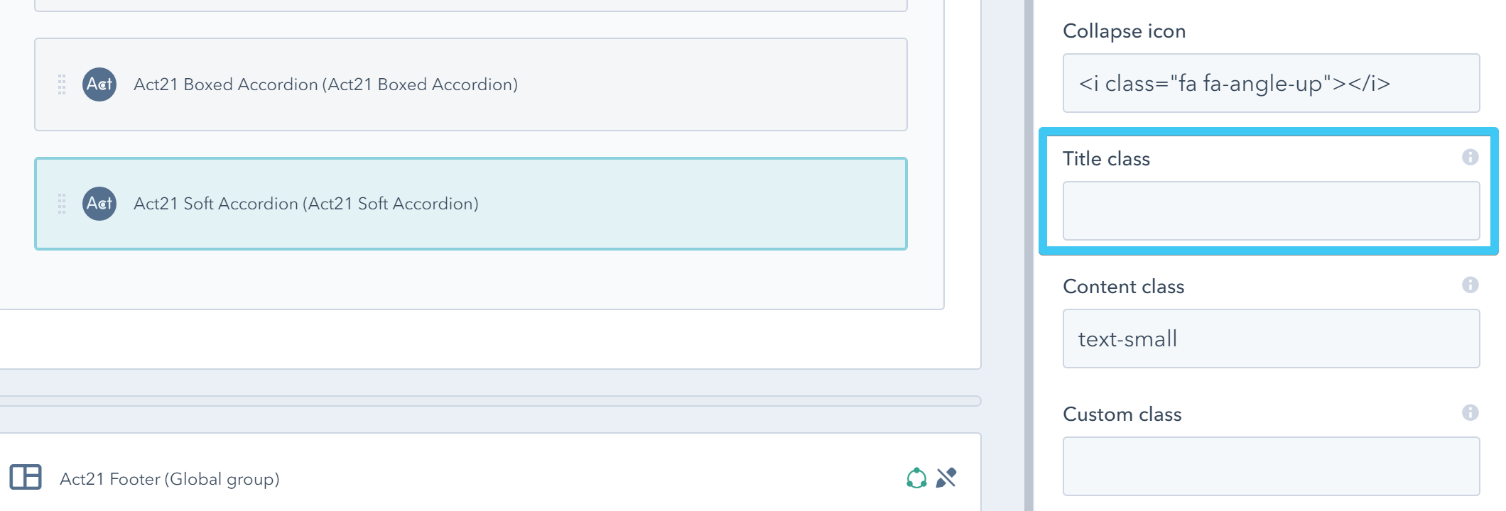 Act21 Soft Accordion Title class