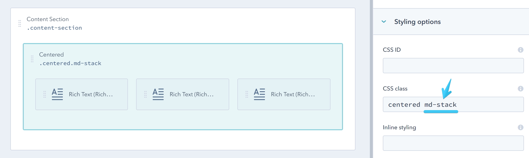 Act2 Template Builder Centered MD-Stack CSS Class