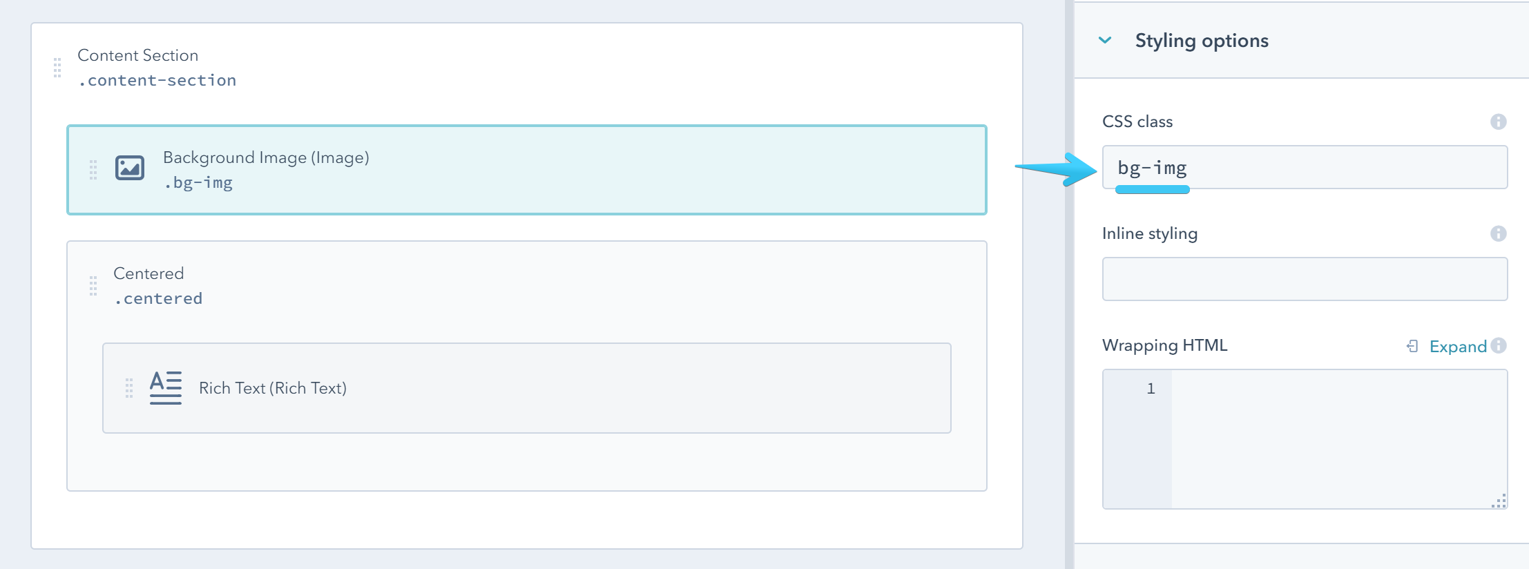 Act2 Template Builder Content Section Background Image CSS Class