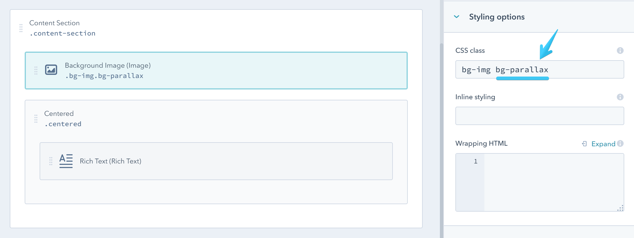 Act2 Template Builder Content Section Background Image Parallax