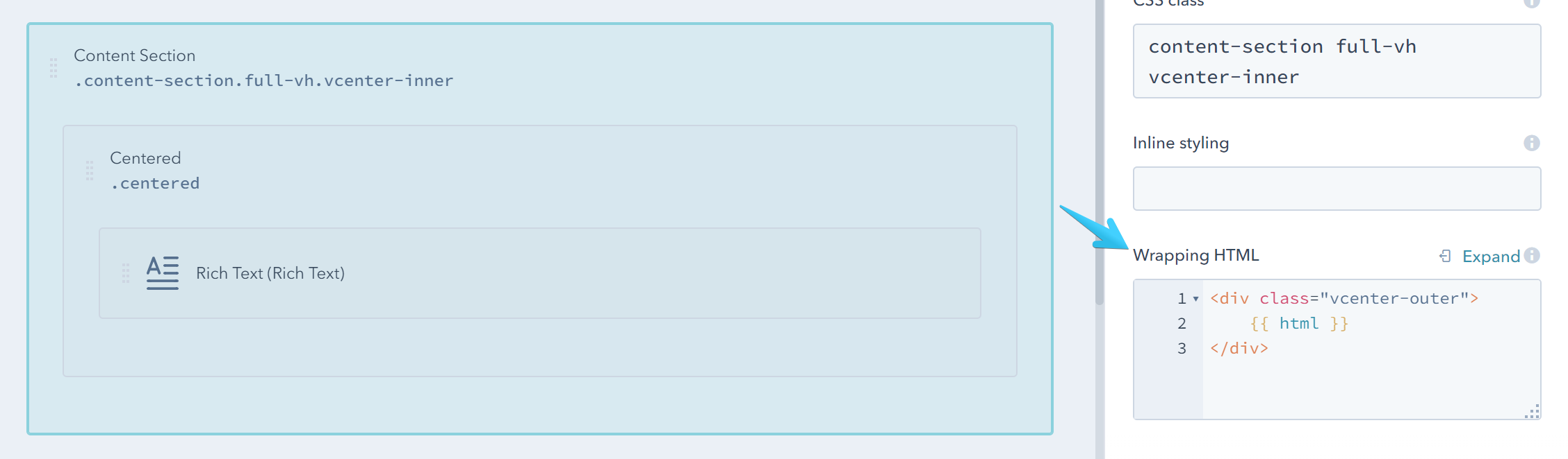 Act2 Template Builder Content Section Full Viewport Height Vertical Center Wrapping