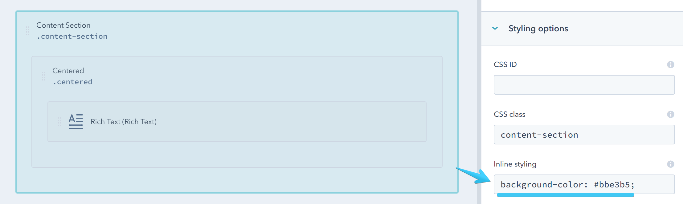 Act2 Template Builder Content Section Custom Background Color