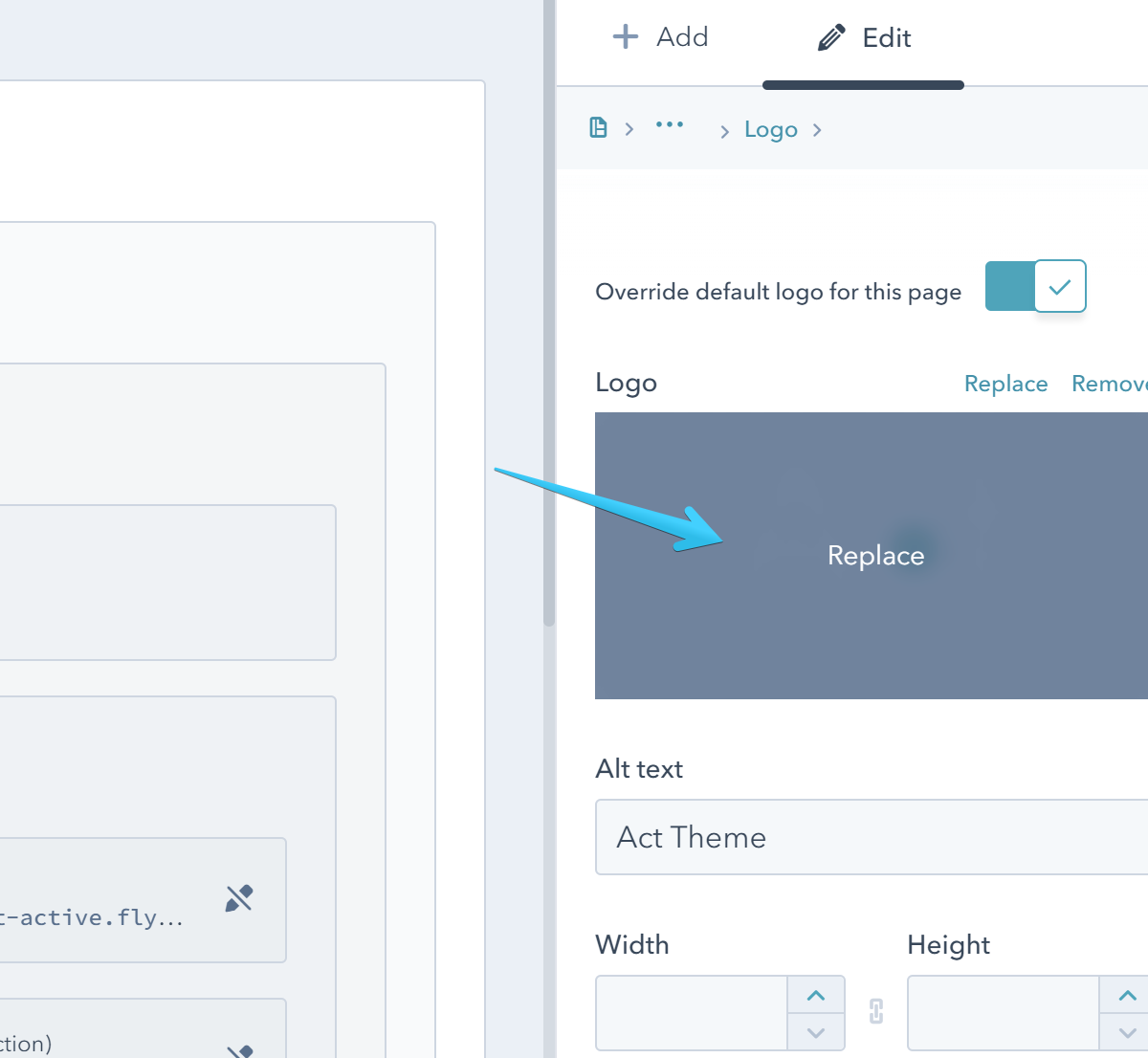 Act2 Template Builder Edit Logo