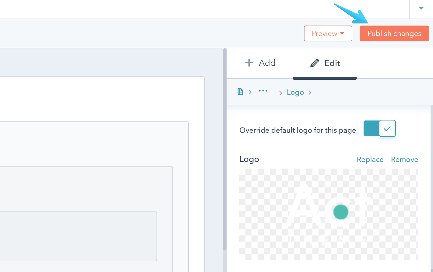 Act2 Template Builder Edit Logo