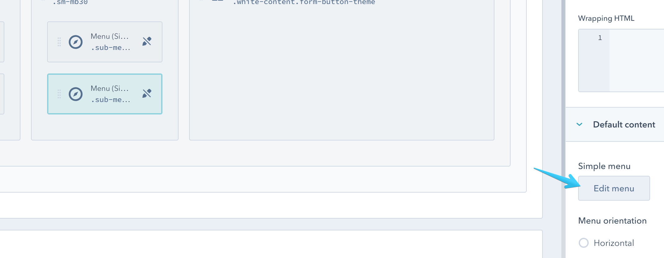 Act2 Template Builder Footer II Edit Menu