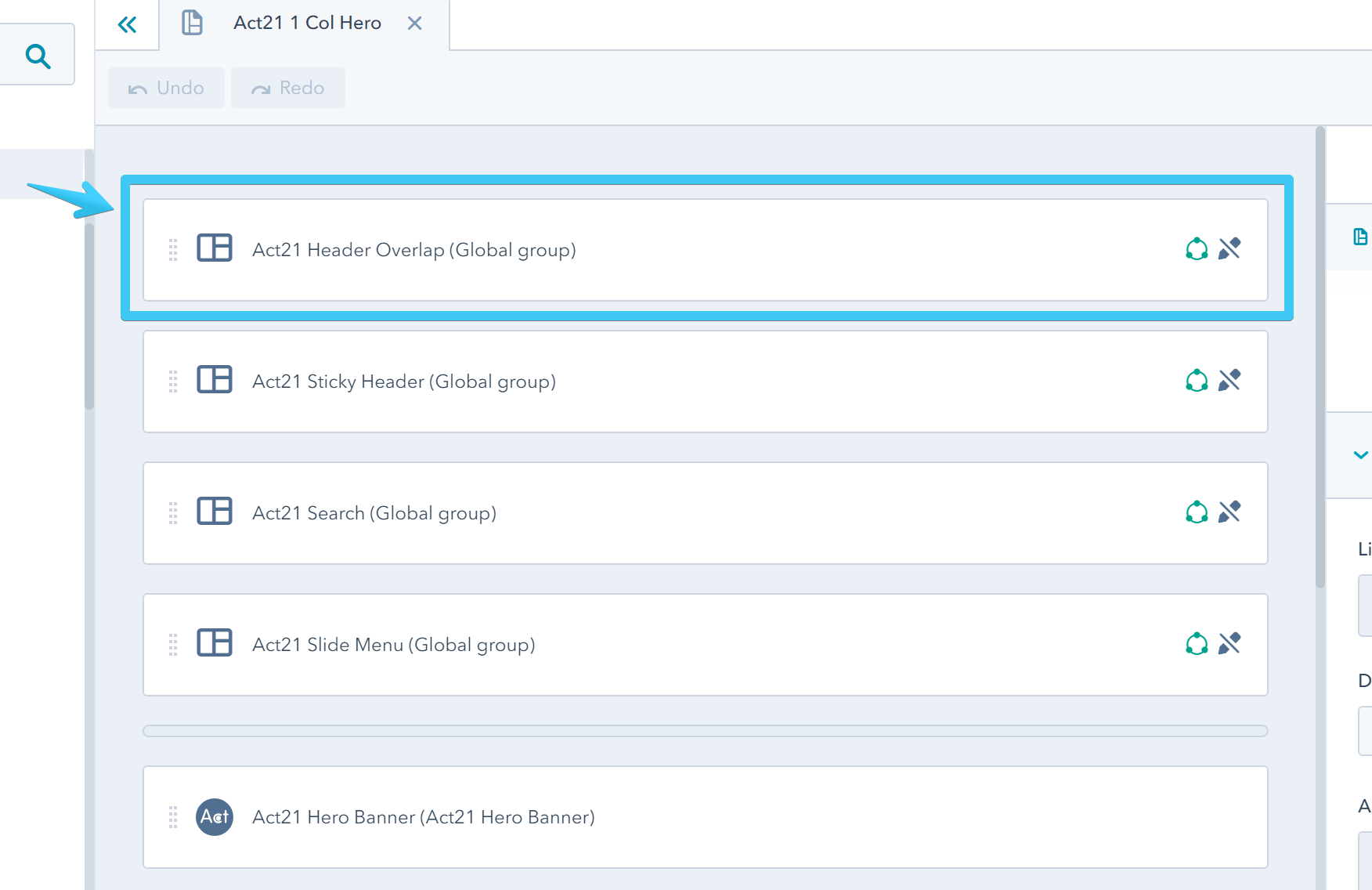 Act2 Template Builder Header Overlap