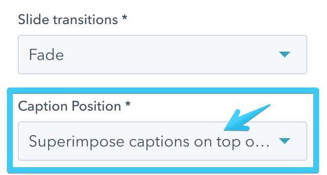Act2 Template Builder Image Gallery Caption Position Superimpose