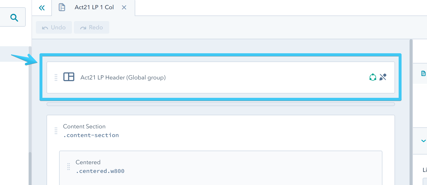 Act2 Template Builder LP Header