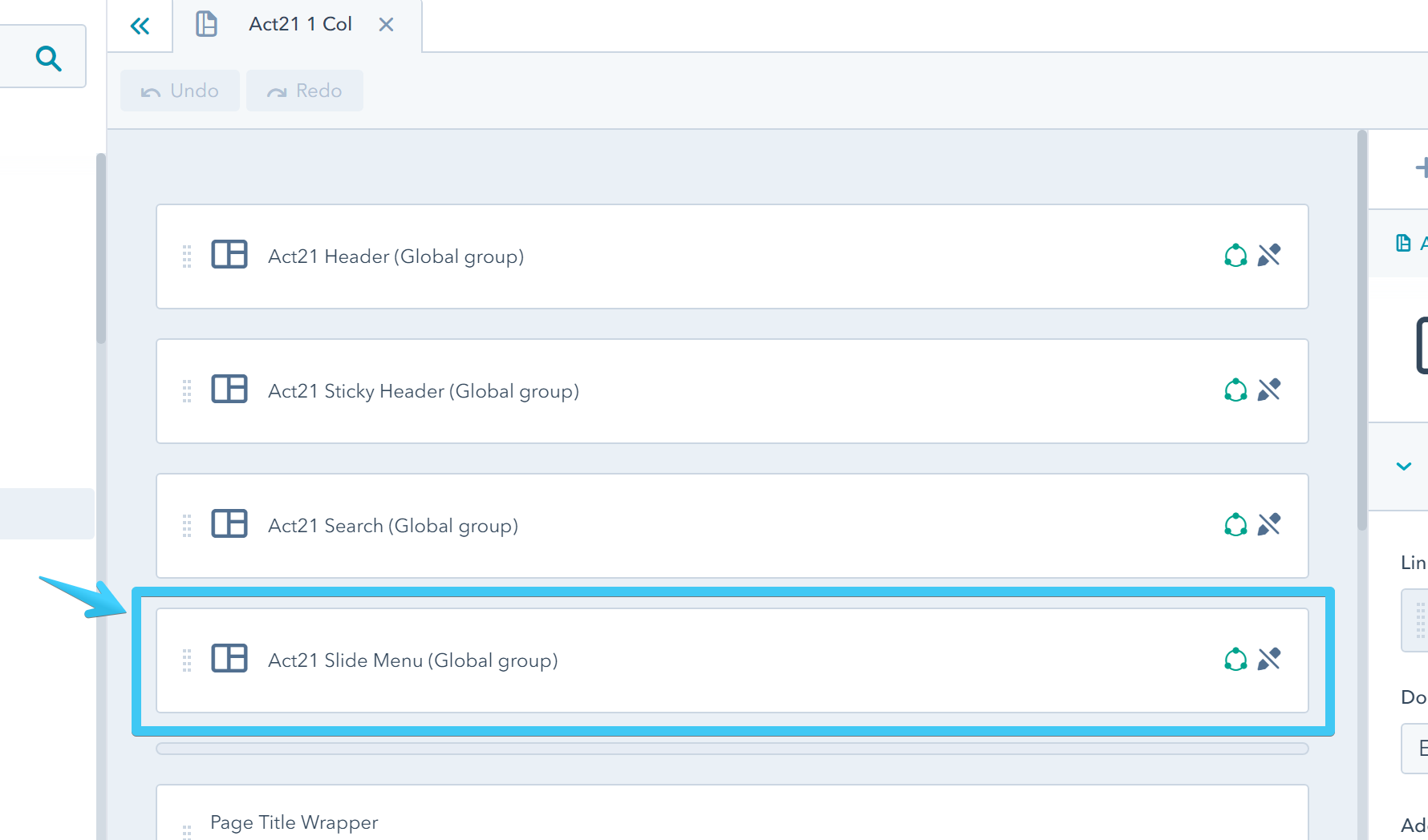 Act2 Template Builder Menu Slide