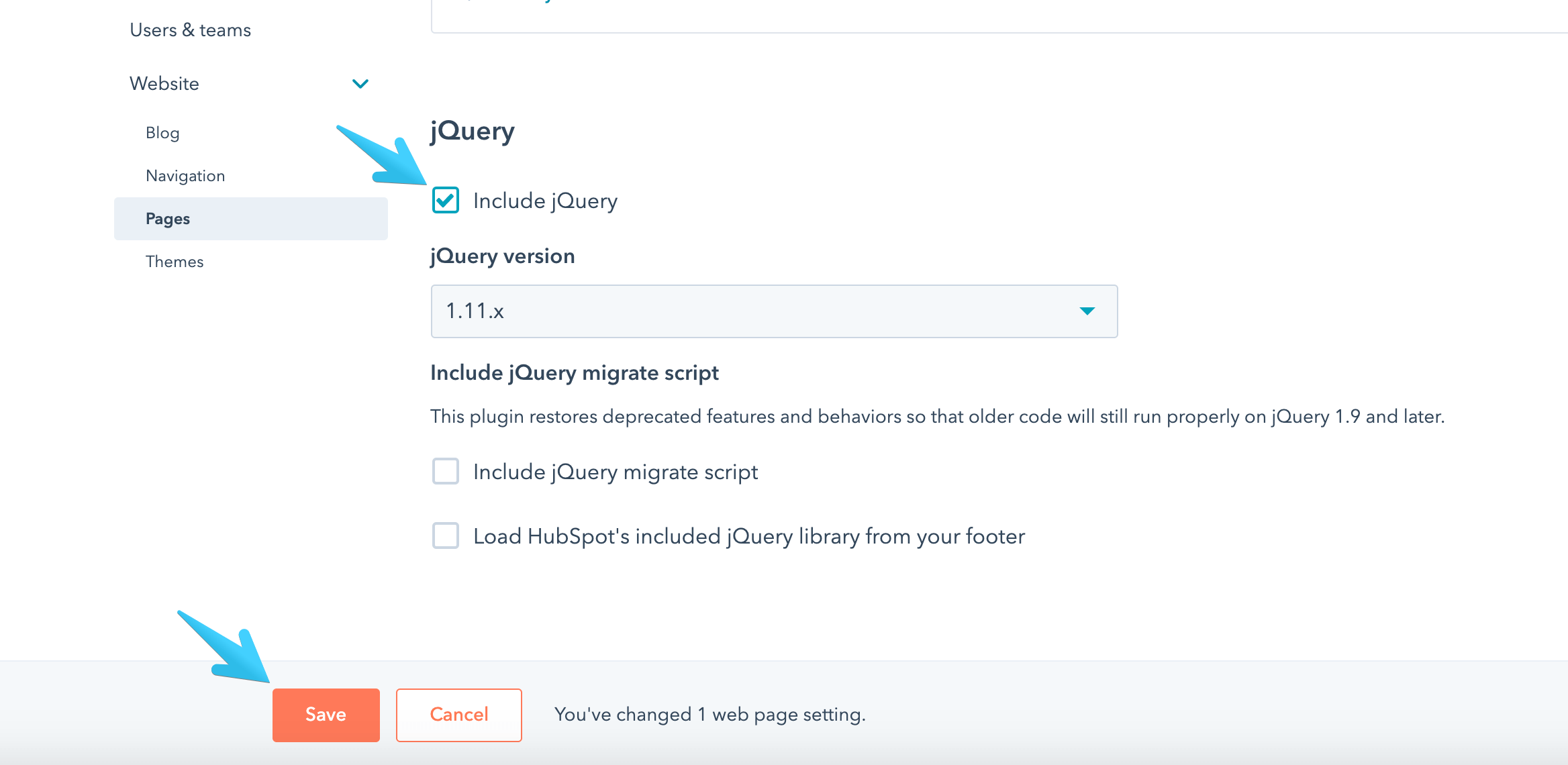 How to Enable jQuery in HubSpot